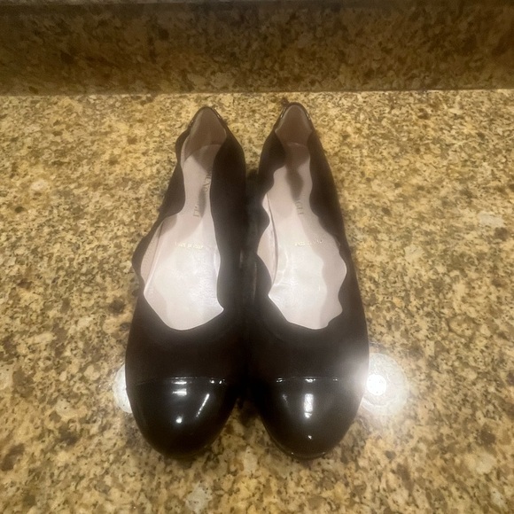 Bruno Magli Chocolate Brown Suede Patent Leather Cap Toe Ballet Flats 40 9 EUC - Picture 5 of 14